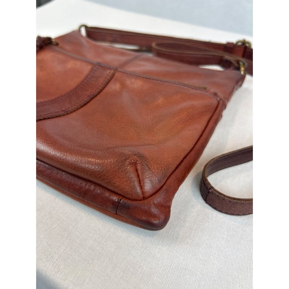 Margot New York Leather Crossbody Bag Brown Adjustable Strap READ - Picture 4 of 12